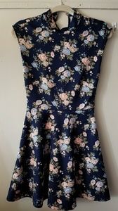 Blue floral mini dress