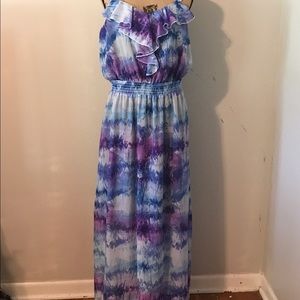 GUC Faded Glory Palm Tree Maxi Dress