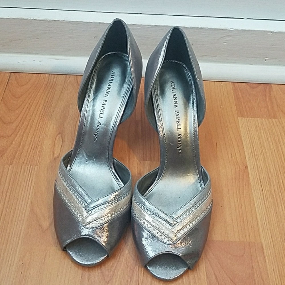 Silver and gold D'orsey heels