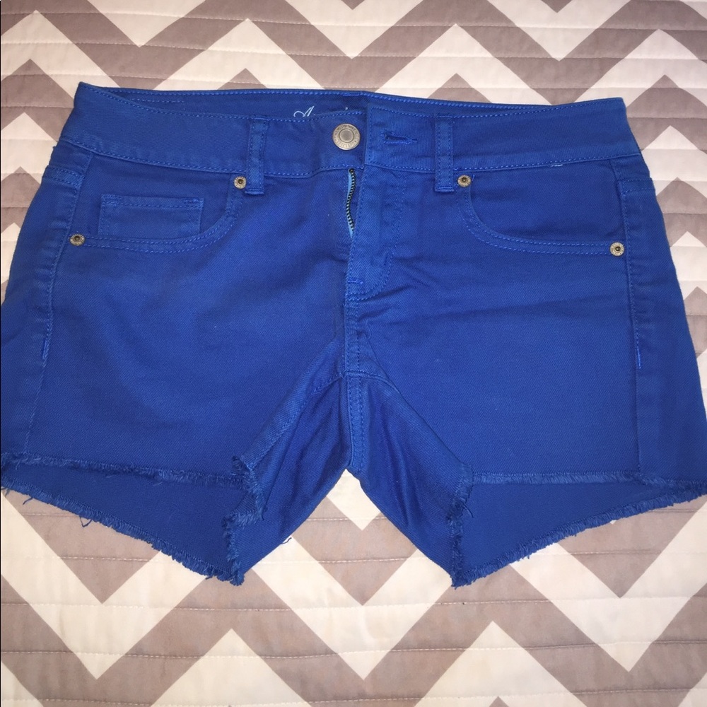 American Eagle blue, cut off shorts size 4