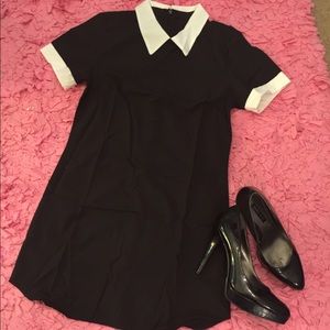 Dress, Black Classic Peter Pan Collar