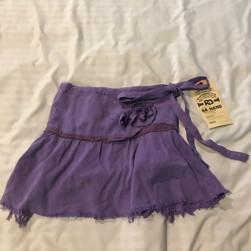 100% silk Da-nang purple girls skirt