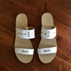 Jack Rogers White/Gold Flats