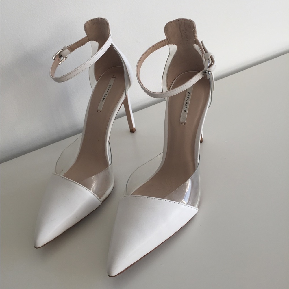White Zara high heels