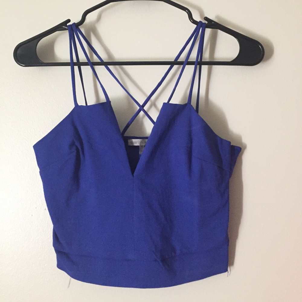 Charlotte Russe caged crop top, royal blue