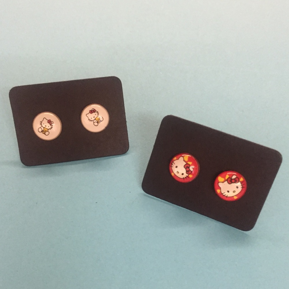 New Hello Kitty earrings. Two pair.