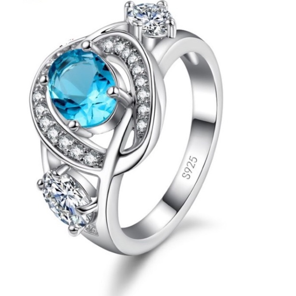Gorgeous SilverAnd Blue Ring - Picture 1 of 4