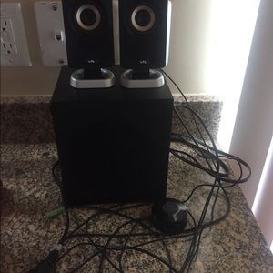 Mini Speaker. Hook it up to a mobile phone .