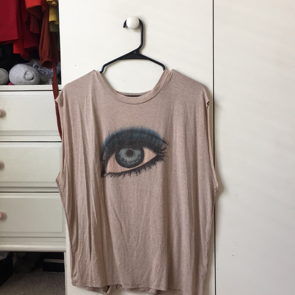 Backless Nude biker shirt with eye