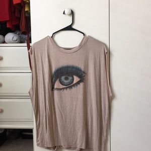 Backless Nude biker shirt with eye