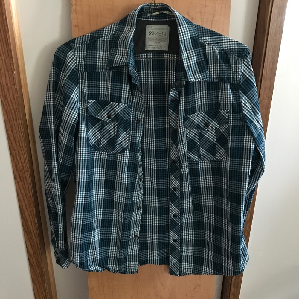 21MEN PLAID FLANNEL SHIRT