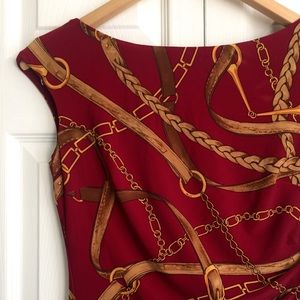 Lauren by Ralph Lauren red equestrian dress