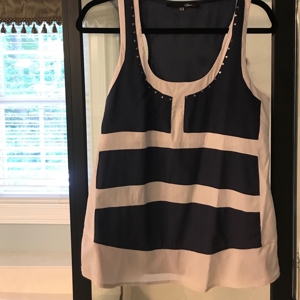 Blue and Grey sleeveless Top