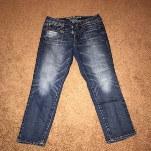 American Eagle "boy crop stretch"