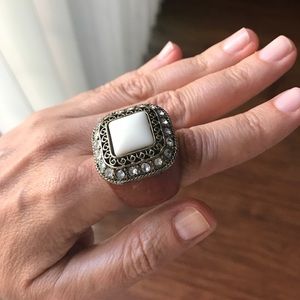 COOL WOODEN + PAVE CZ COCKTAIL RING