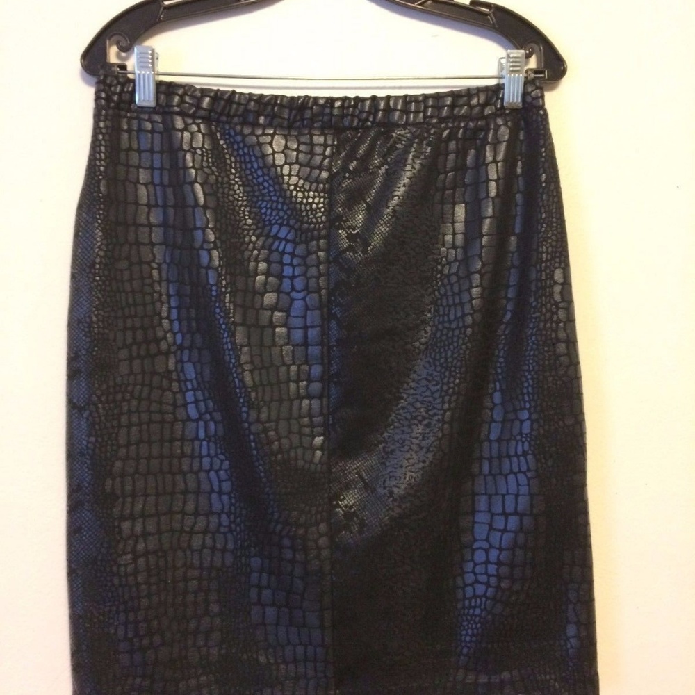 Ellen Tracy Snake Print Black/Charcoal Skirt - XL - Picture 4 of 8