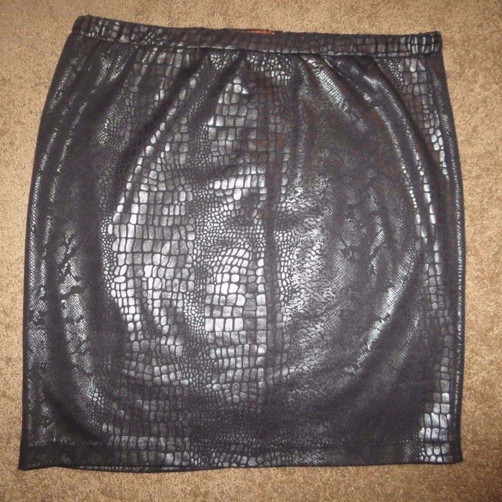 Ellen Tracy Snake Print Black/Charcoal Skirt - XL - Picture 8 of 8