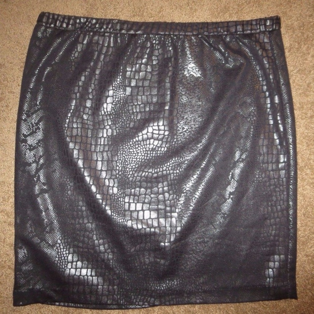 Ellen Tracy Snake Print Black/Charcoal Skirt - XL - Picture 5 of 8