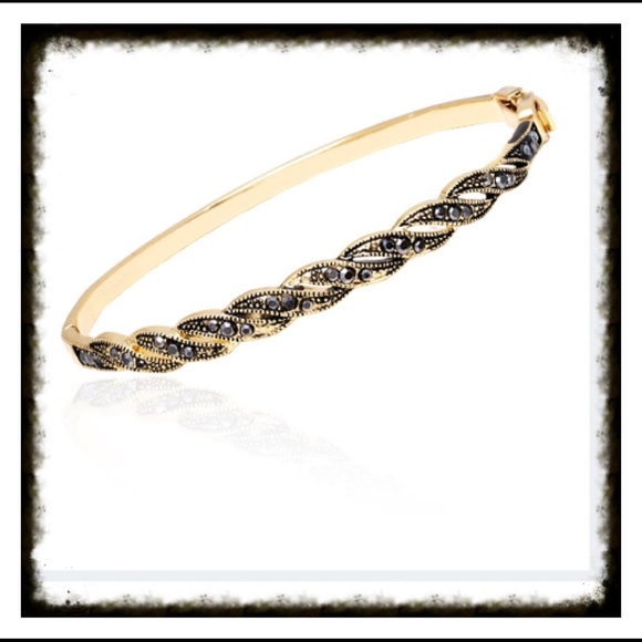 Sevil Designs Jewelry - Sevil Designs Marcasite & Gold Interlaced Bangle
