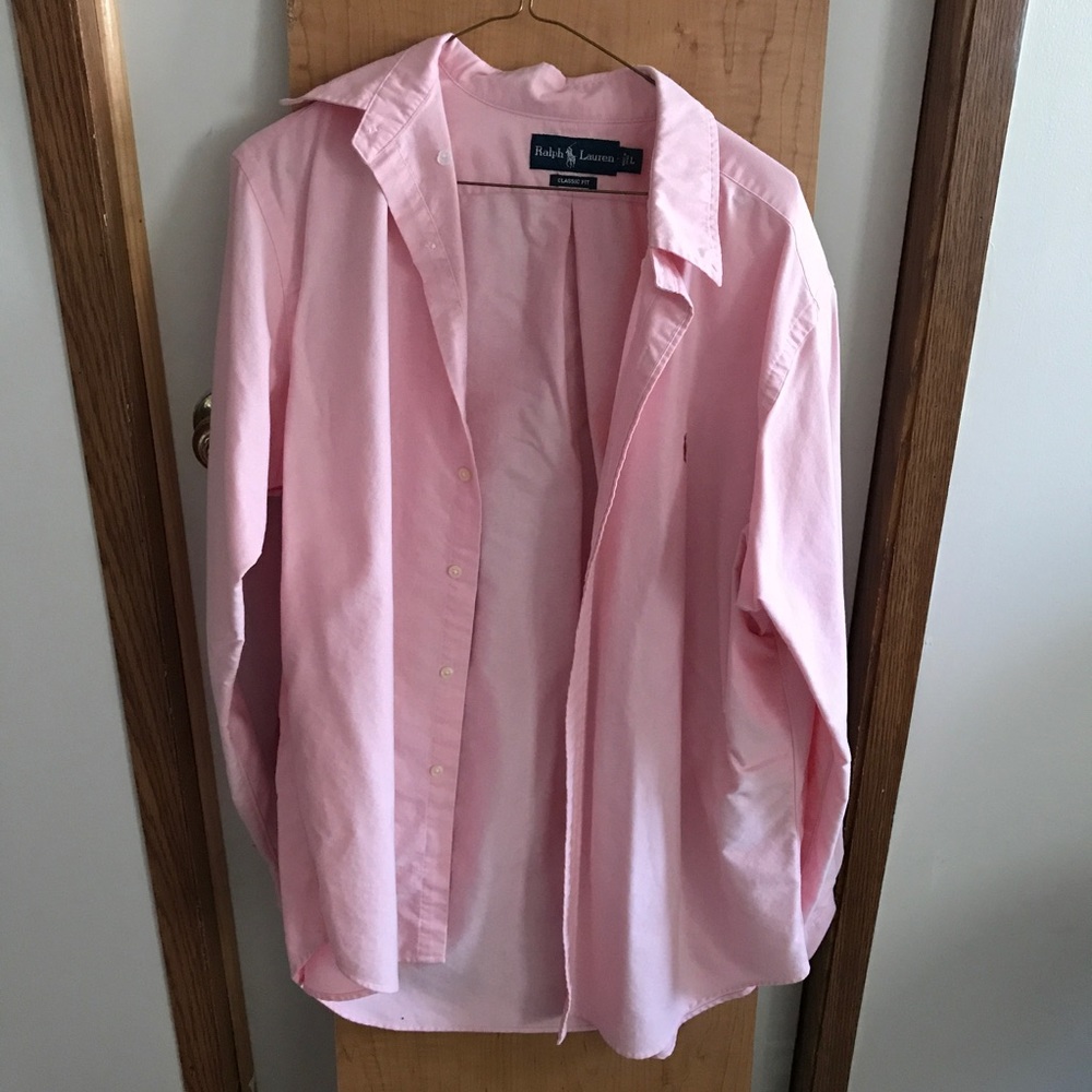 Ralph Lauren Pink Button Down Classic Fit Large