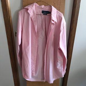 Ralph Lauren Pink Button Down Classic Fit Large
