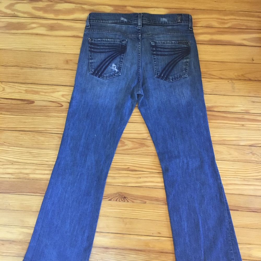 7 FAM Dojo Distressed Light Wash Jeans Size 29