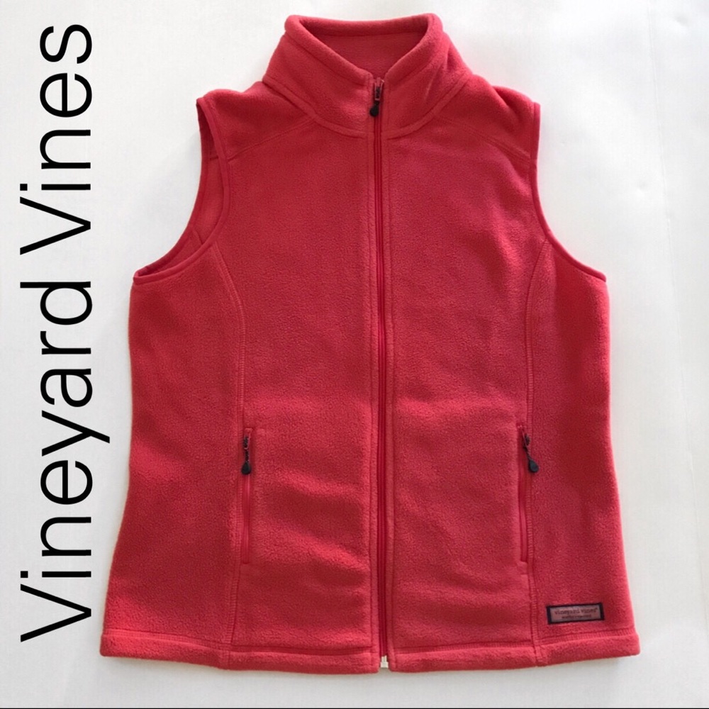 Vineyard Vines Pink Fleece Vest Full -Small