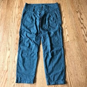 Gathered waist cotton pants