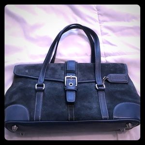 Blue suede Coach purse