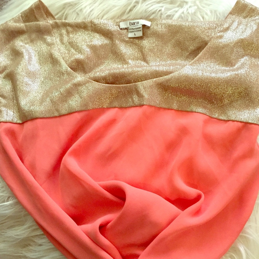 Size L Bar III Coral/Gold Tank