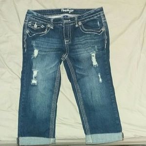 Dark blue Cute Crop Jean's