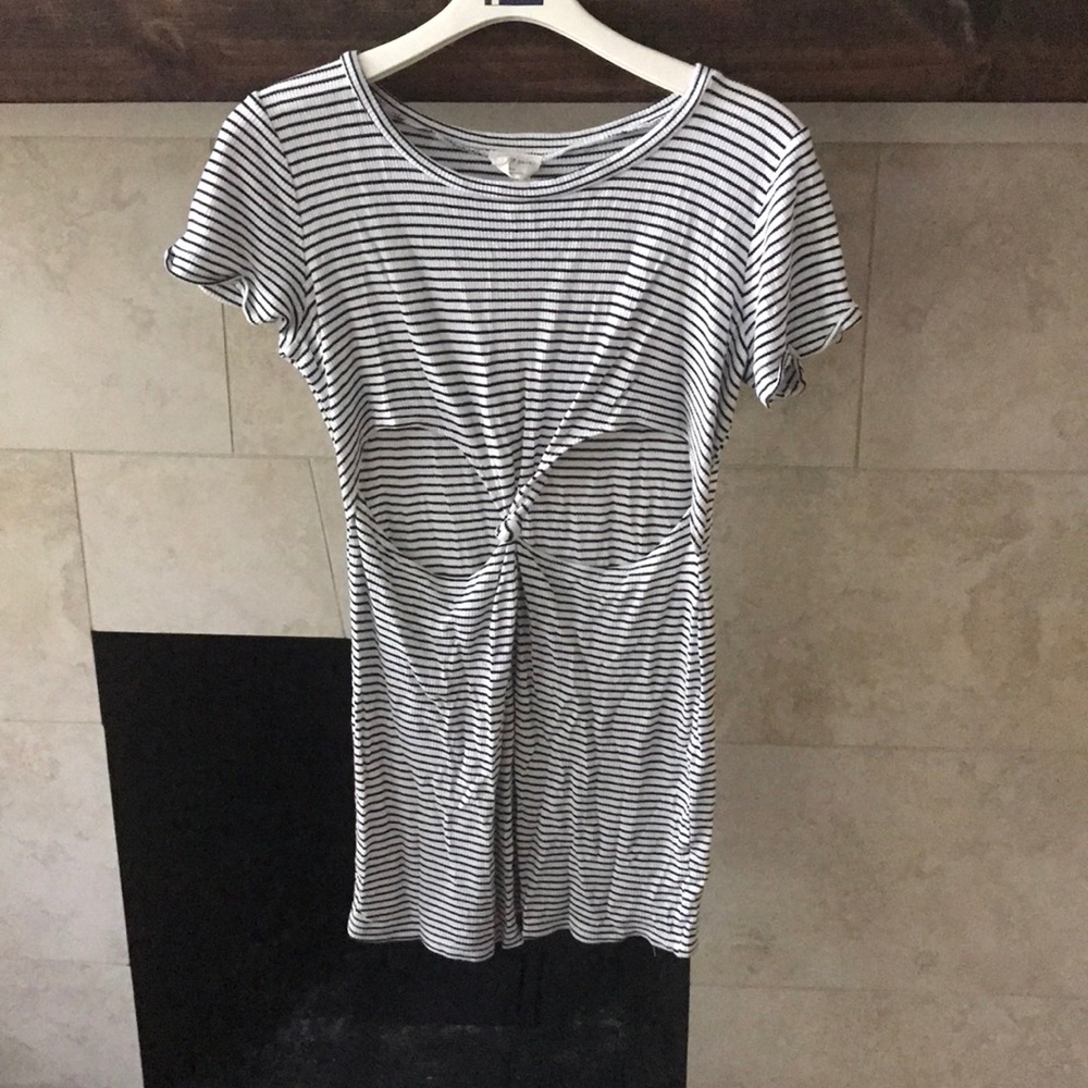 Black and white stripe dress