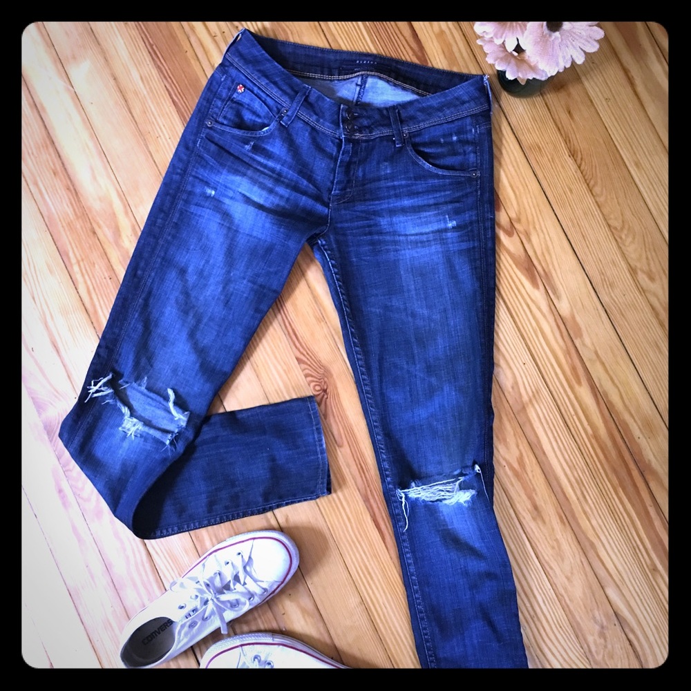 Hudson Medium Wash Destroyed knees Jeans Size 28