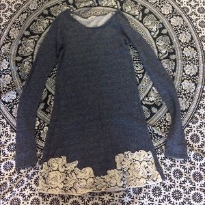 Heather blue sweater dress.