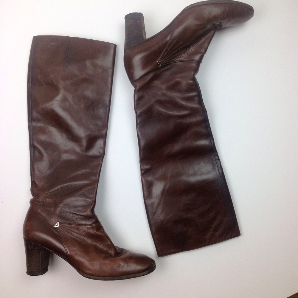Salvatore Ferragamo Vintage Leather Boots Made in Italy