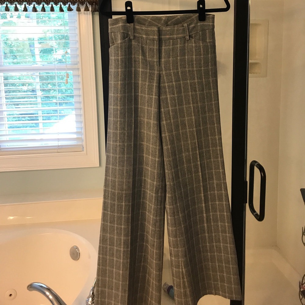 Kensie Wide Leg Checkered Slacks