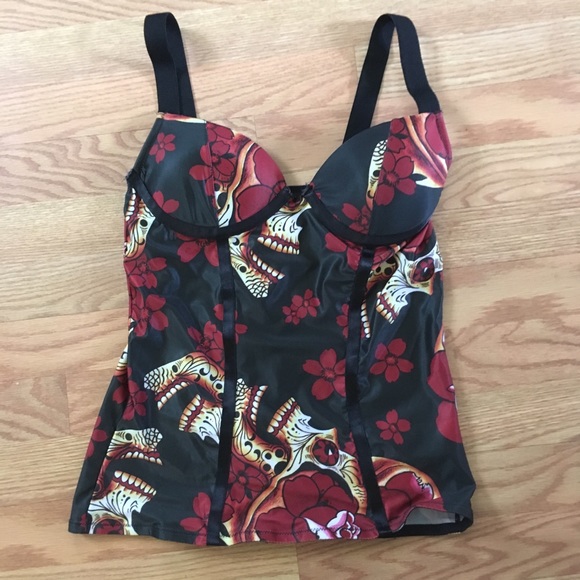 Iron Fist Siesta Skull Corset Top L - Picture 2 of 4