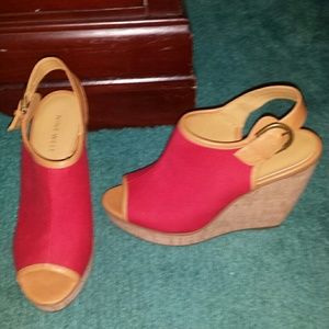 Nine west open toe wedges