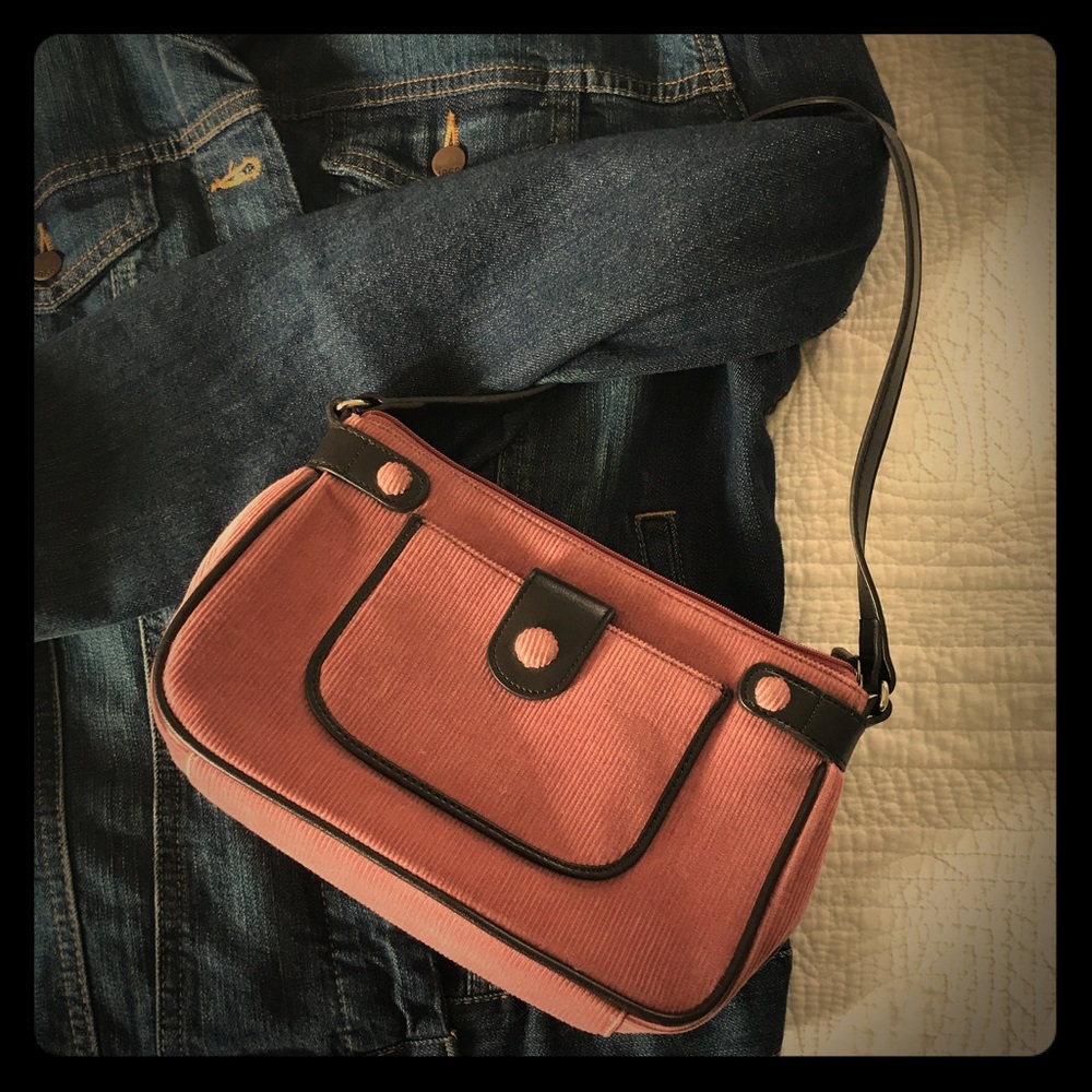 Ann Taylor Loft Pink Corduroy Shoulder Bag