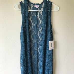 LuLaRoe blue/teal lace joy