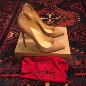 CHRISTIAN LOUBOUTIN 120 PIGALLE PATENT PUMPS