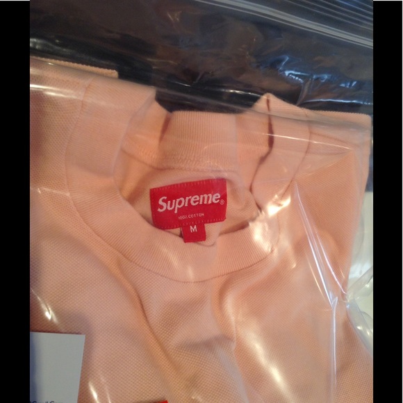 Supreme Small Box Pique Tee [M] Peach Brand New - Picture 4 of 5