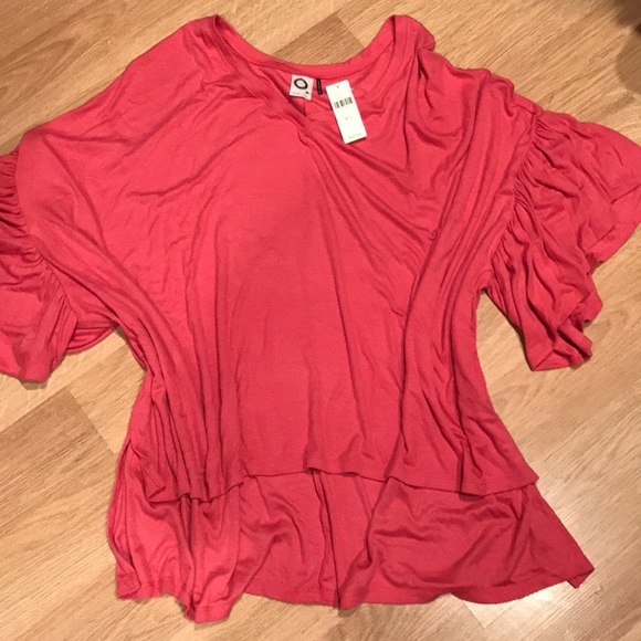 πHPπNWT Anthropologie fluttered v neck pink top - Picture 6 of 6