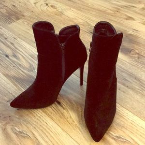 Velvet ankle boots