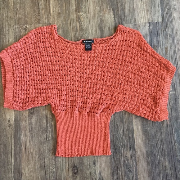 Orange Waffle Flyaway Top | Sz M - Picture 1 of 1