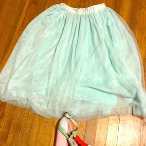 Mint Tulle Tutu Midi Skirt