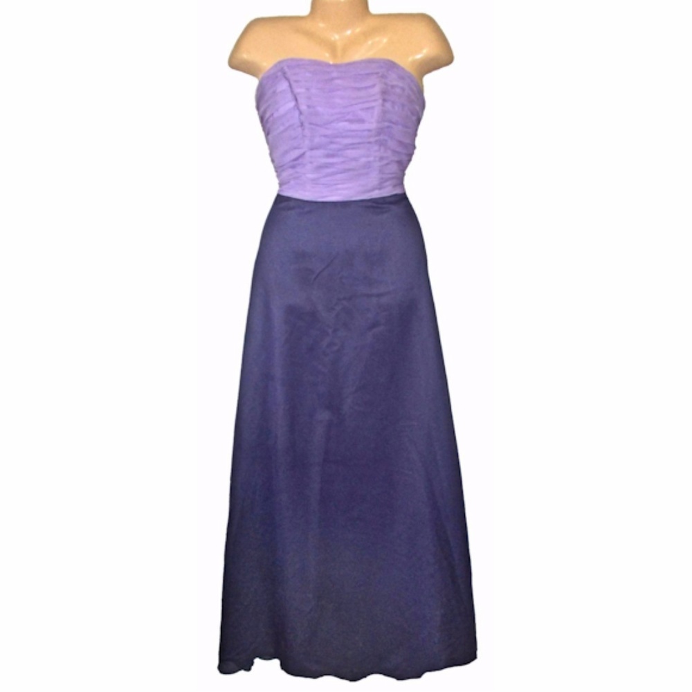 Mori Lee Lavender Shirred Chiffon Dress