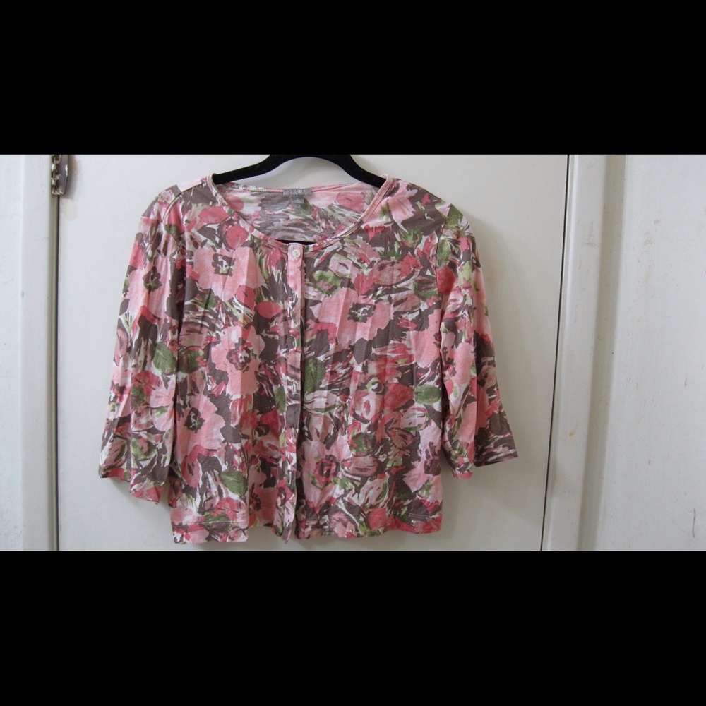 Floral cropped cardigan