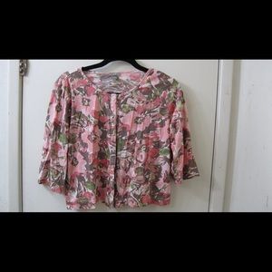 Floral cropped cardigan