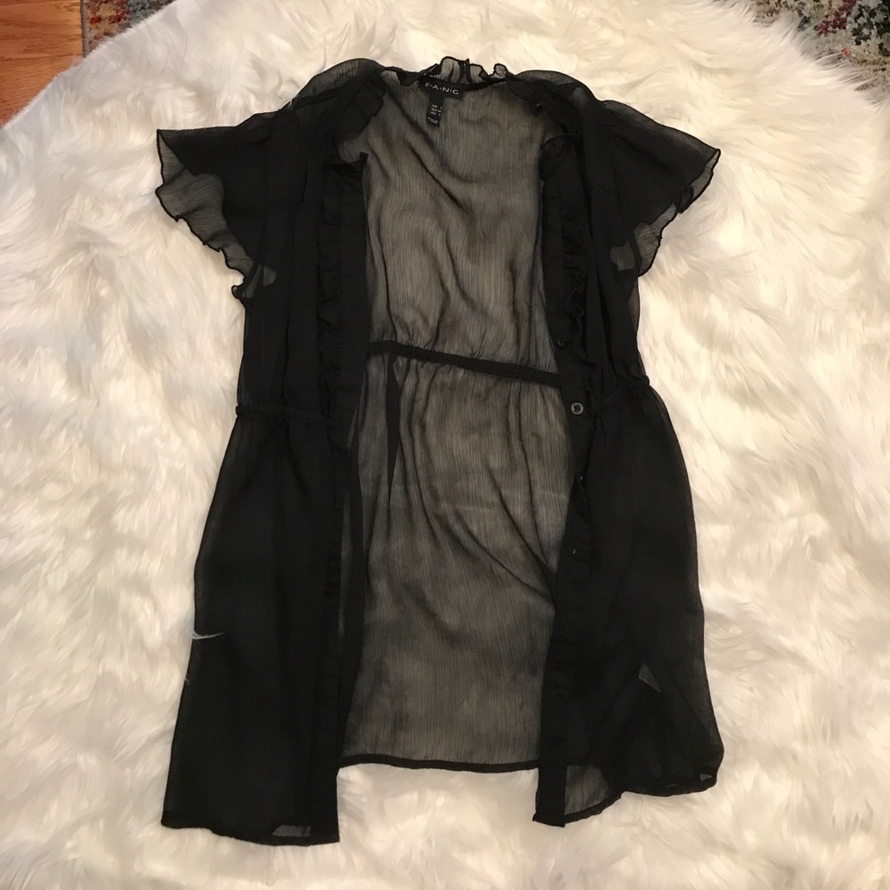 Black button down blouse